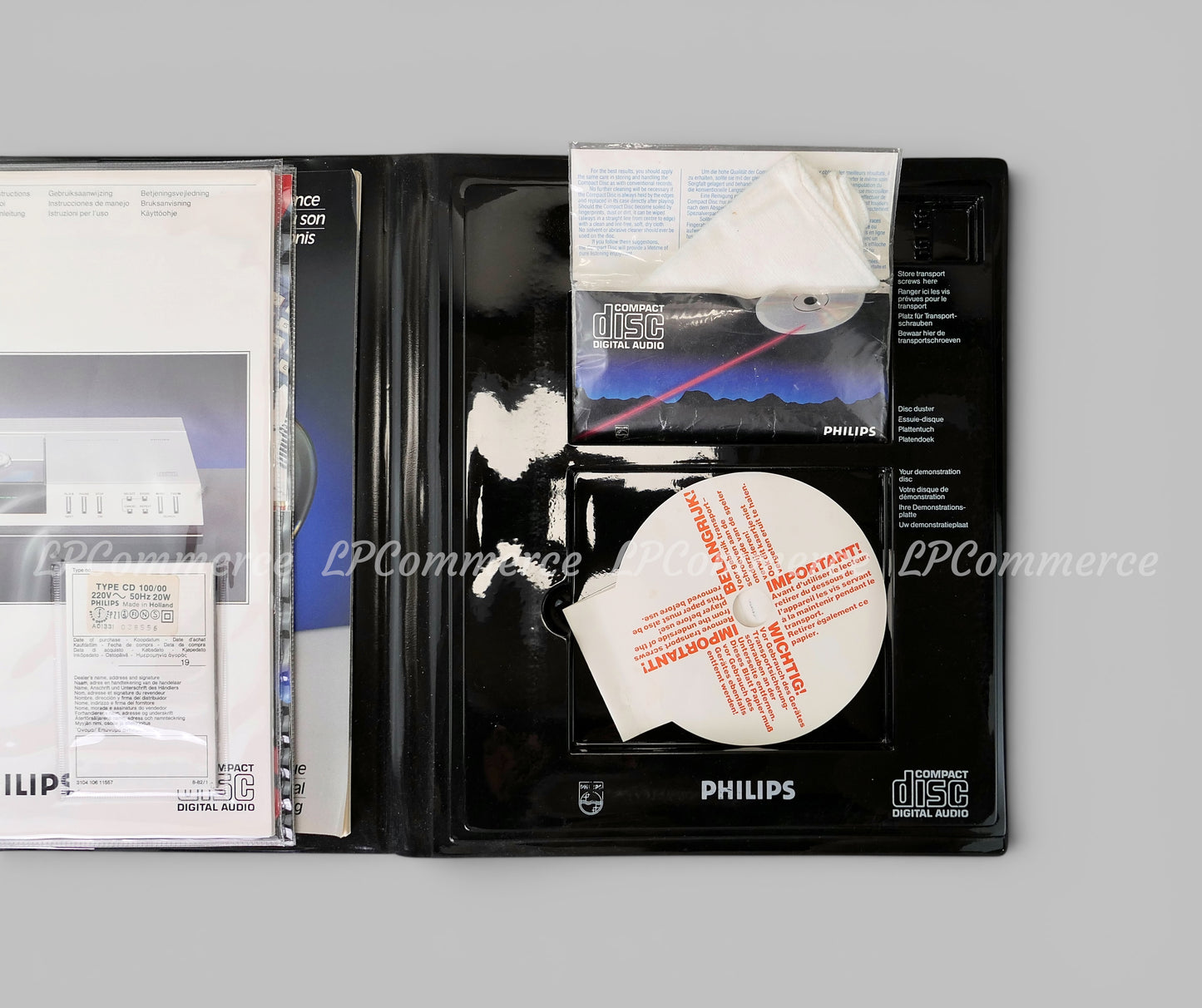 Compact Disc Philips CD100 full set funzionante box istruzioni lettore cd design