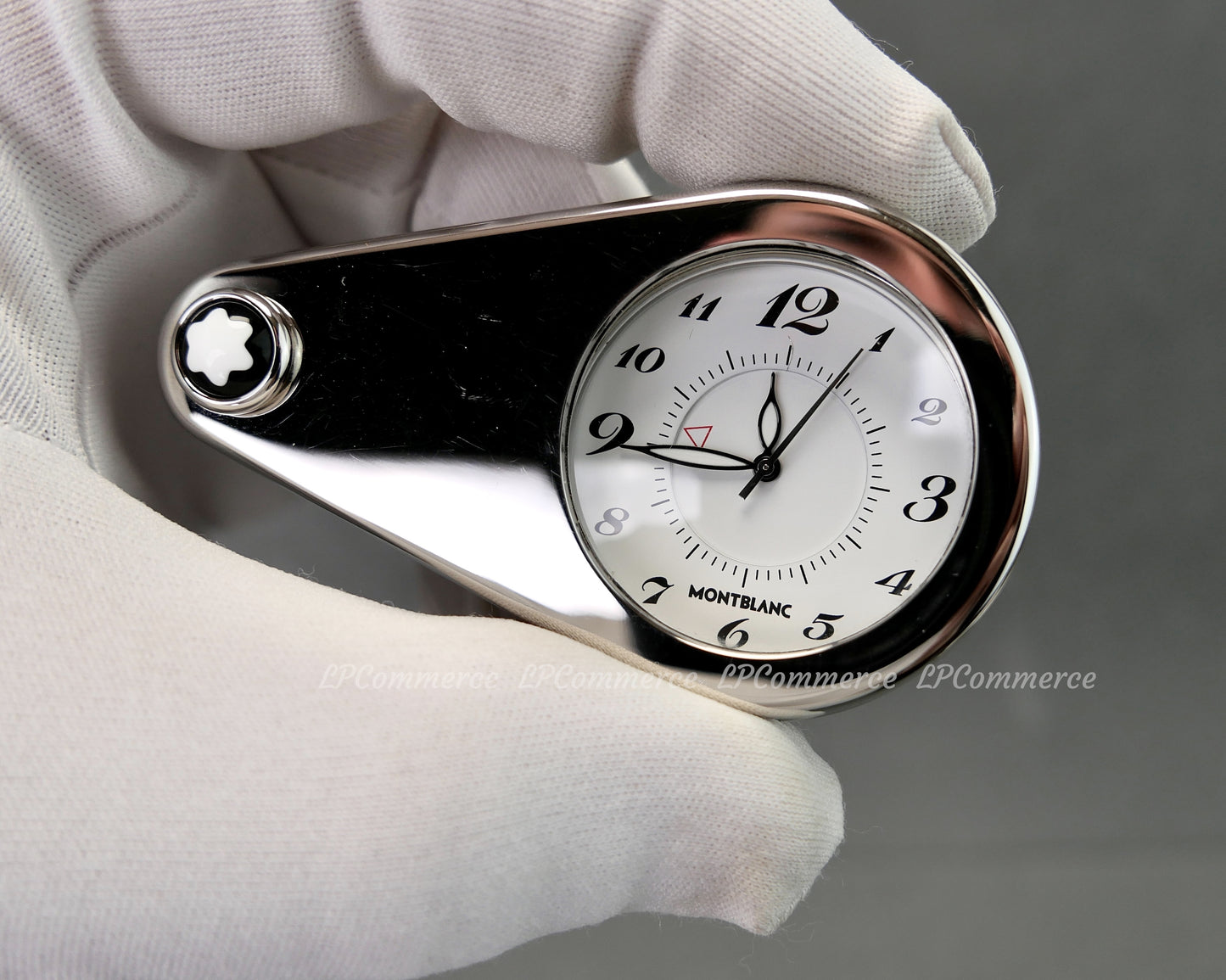 Orologio sveglia Montblanc travel clock alarm quartz watch lente ingrandimento