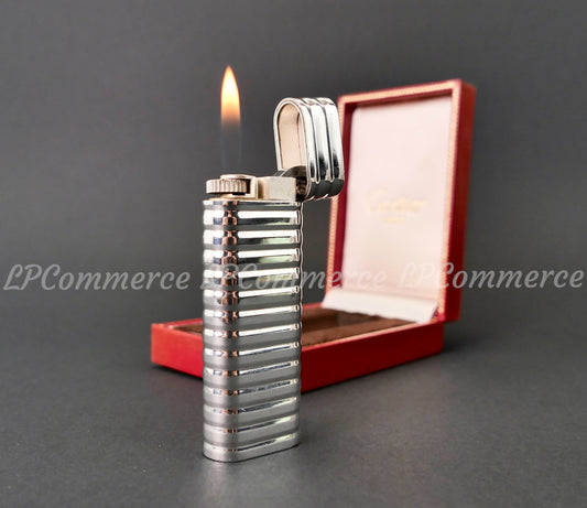 Accendino Cartier guscio Argento massiccio 925% vintage lighter box