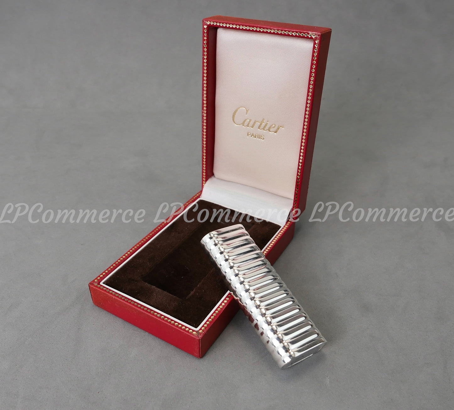 Accendino Cartier guscio Argento massiccio 925% vintage lighter box