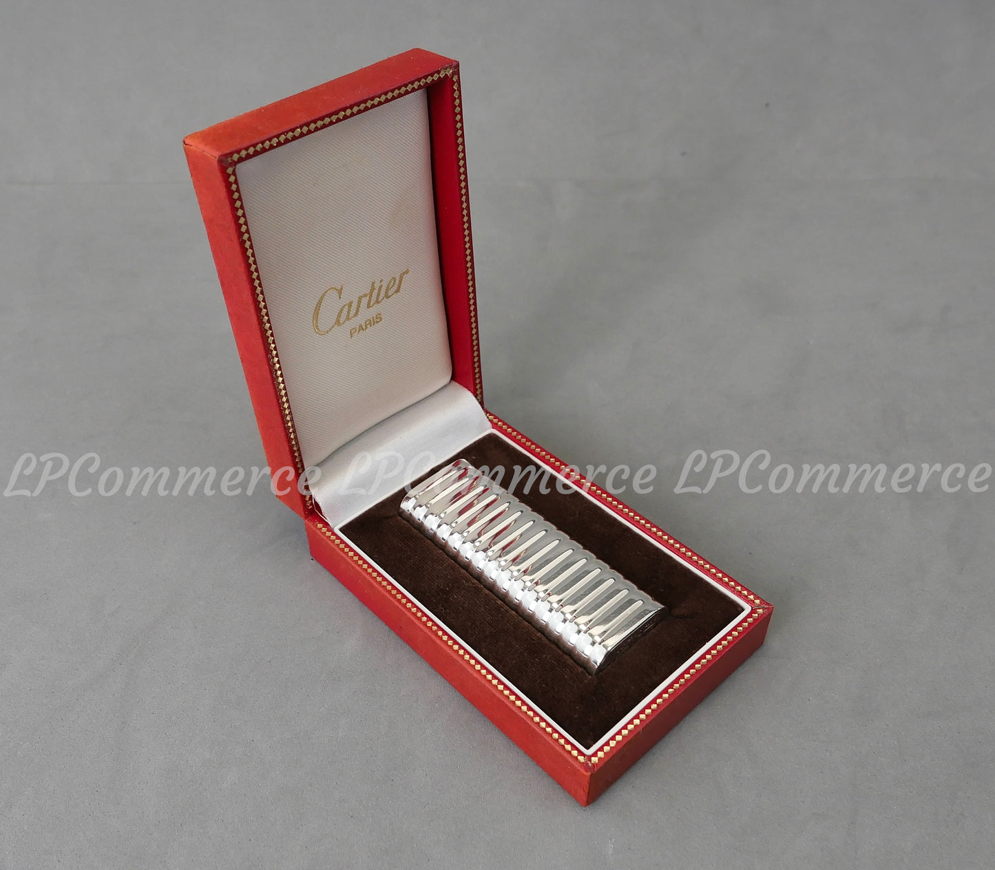 Accendino Cartier guscio Argento massiccio 925% vintage lighter box