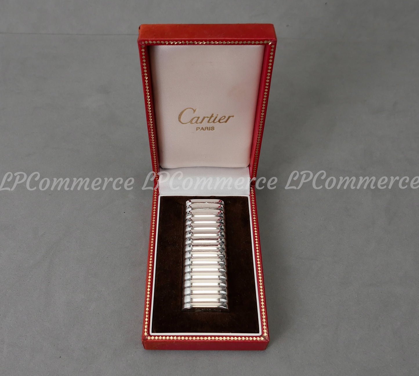 Accendino Cartier guscio Argento massiccio 925% vintage lighter box