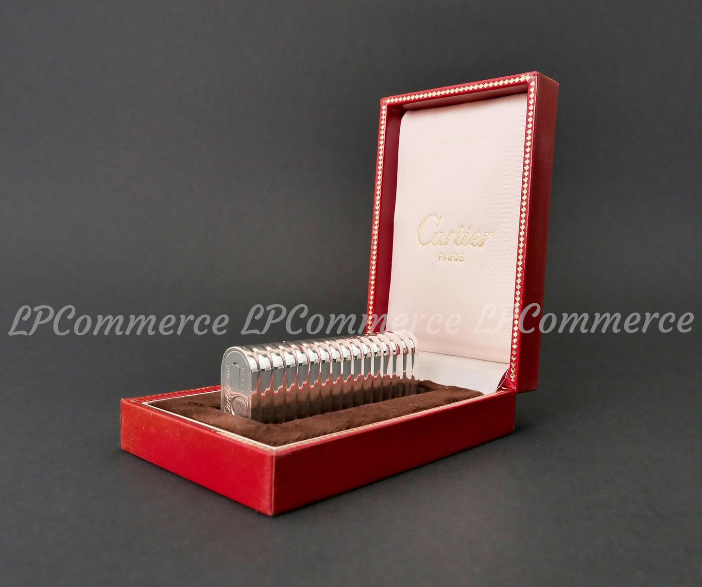 Accendino Cartier guscio Argento massiccio 925% vintage lighter box