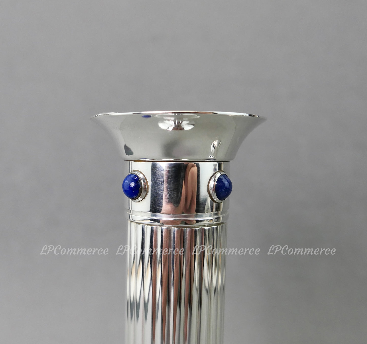 N. 2 candelabro cartier Lapis candle holder candeliere