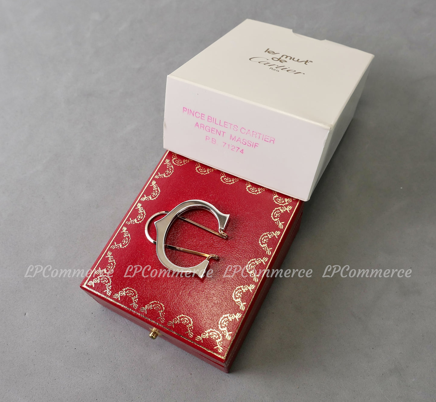 Fermasoldi Cartier NOS Argento massiccio 925% money clip Santos pince billets