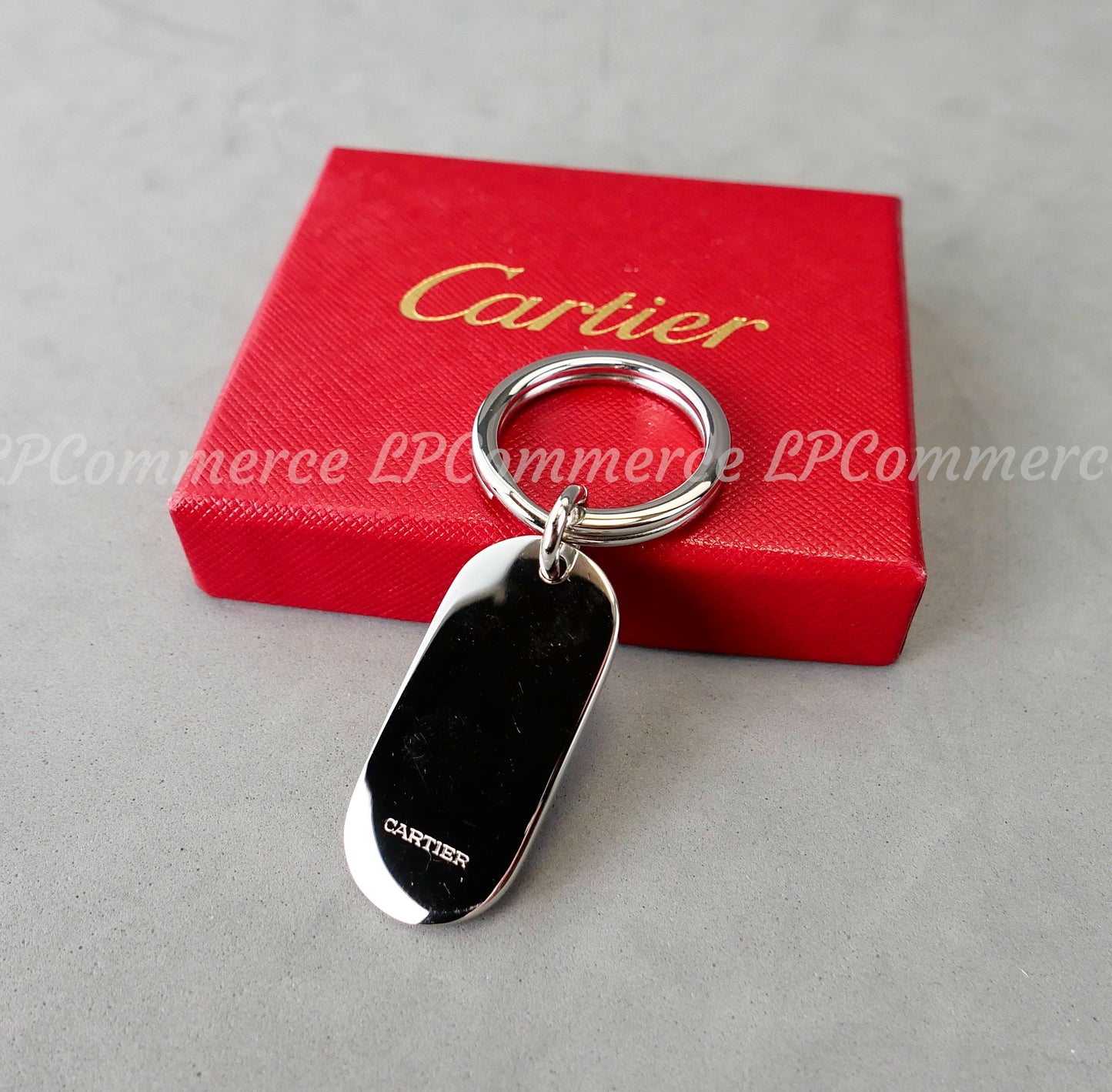 Portachiavi Cartier metallo NOS keyring key chain decorazione lettere box