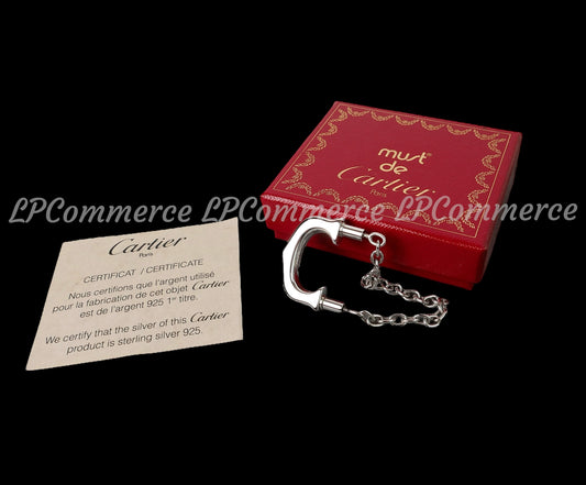 Portachiavi Cartier C Argento 925 NOS silver Keychain box porte-clés T1220109