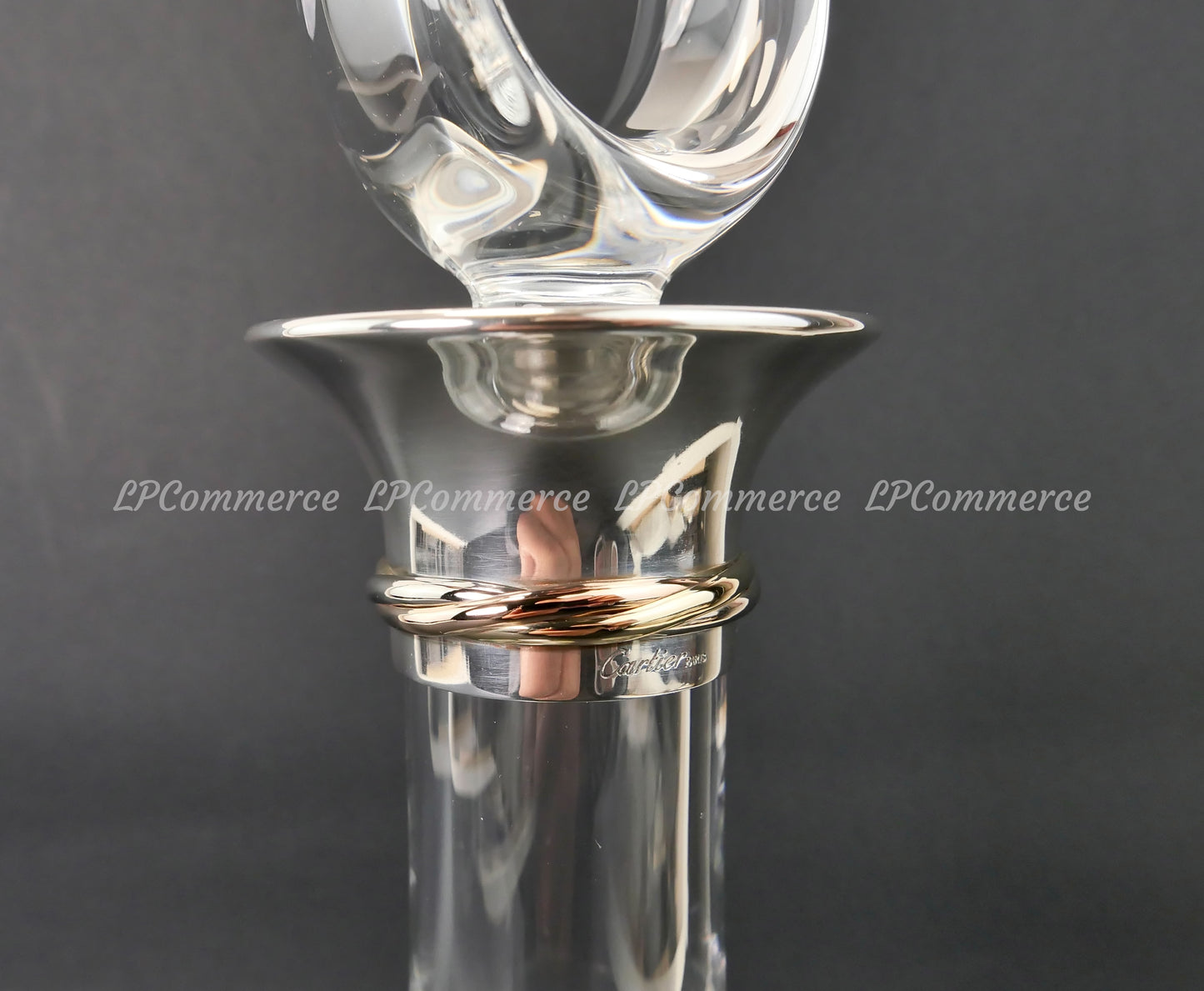Decanter Cartier Trinity 1989 argento 925 vino wine vintage crystal box garanzia