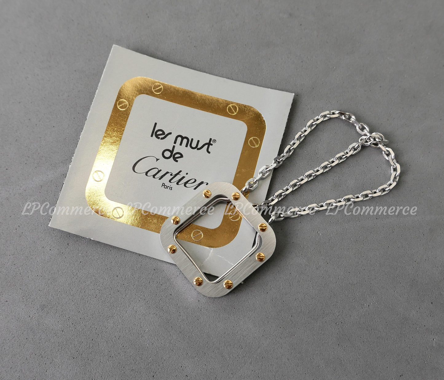 Portachiavi Cartier Santos NOS vintage design fare box garanzia Keychain