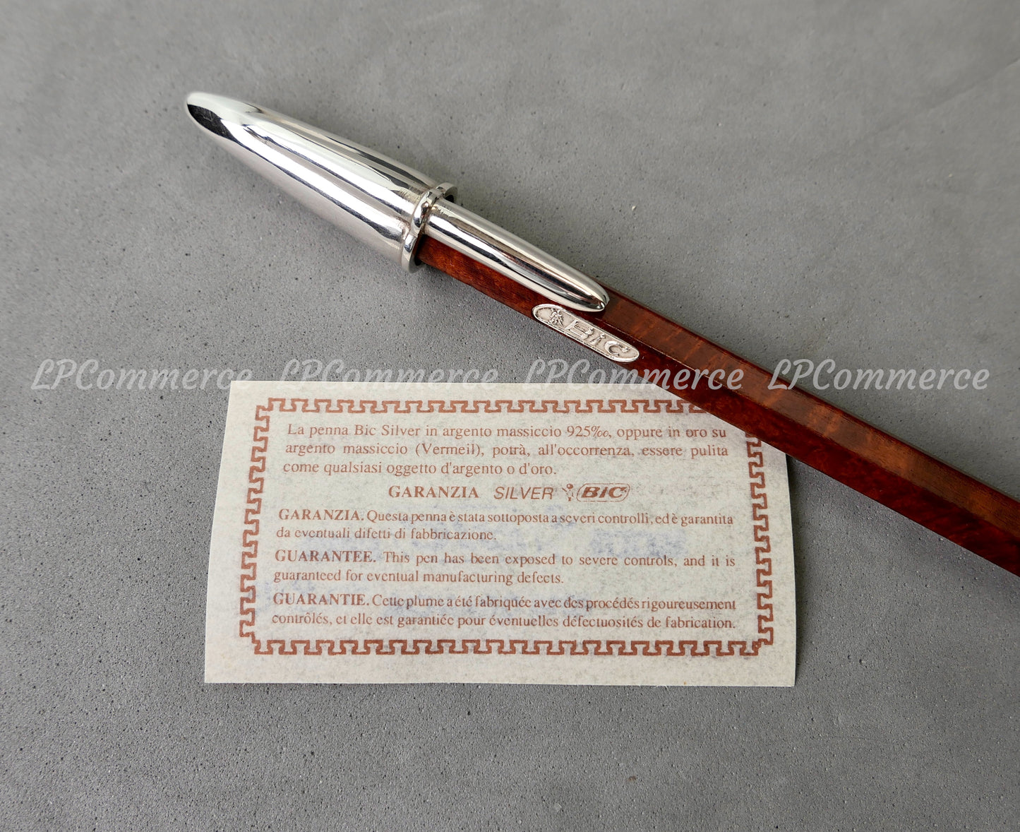 Penna Bic vintage Radica Argento Massiccio 925% Ballpoint silver solid box