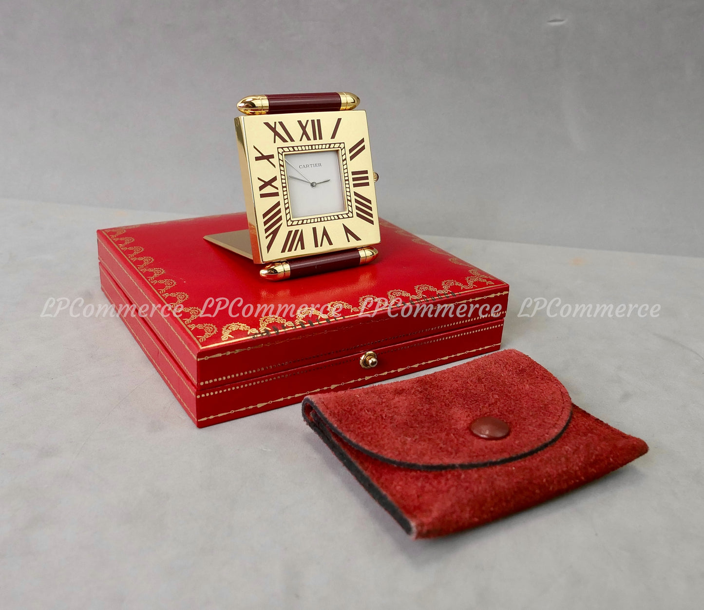 Orologio sveglia Cartier Santos da tavolo funzionante scatola desk clock Watch