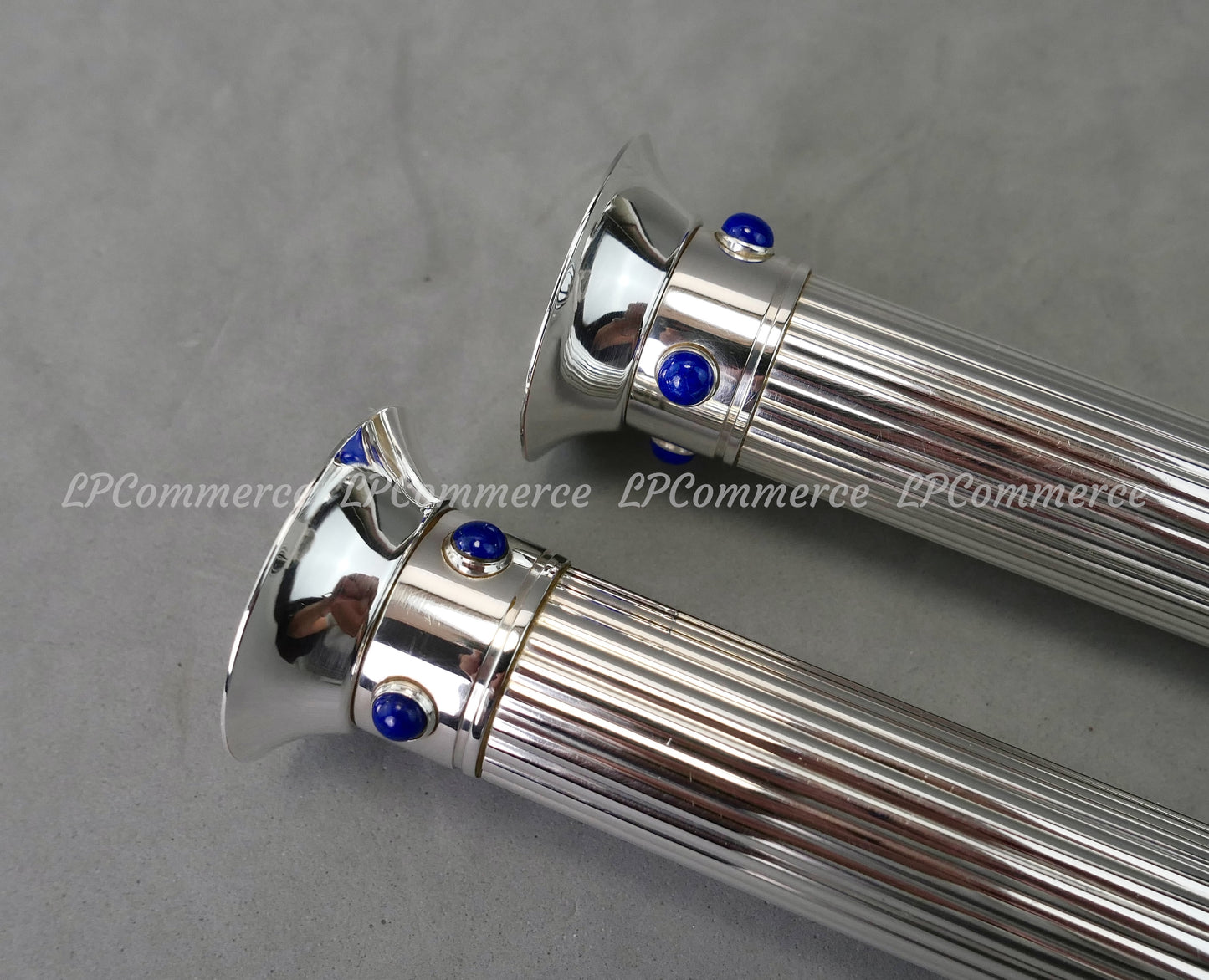 N. 2 candelabro cartier Lapis candle holder candeliere