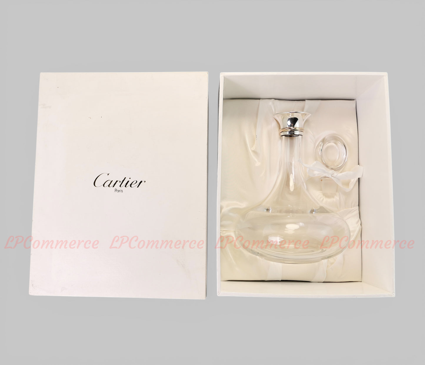 Decanter Cartier Trinity 1989 argento 925 vino wine vintage crystal box garanzia