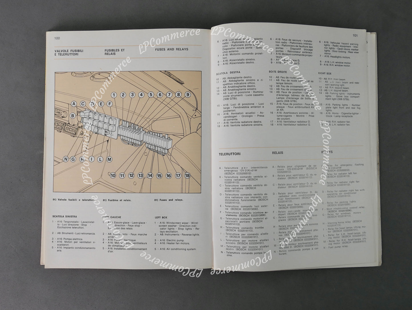 Libretto uso e manutenzione Ferrari 308 gtb gts Originale notice owner’s manual