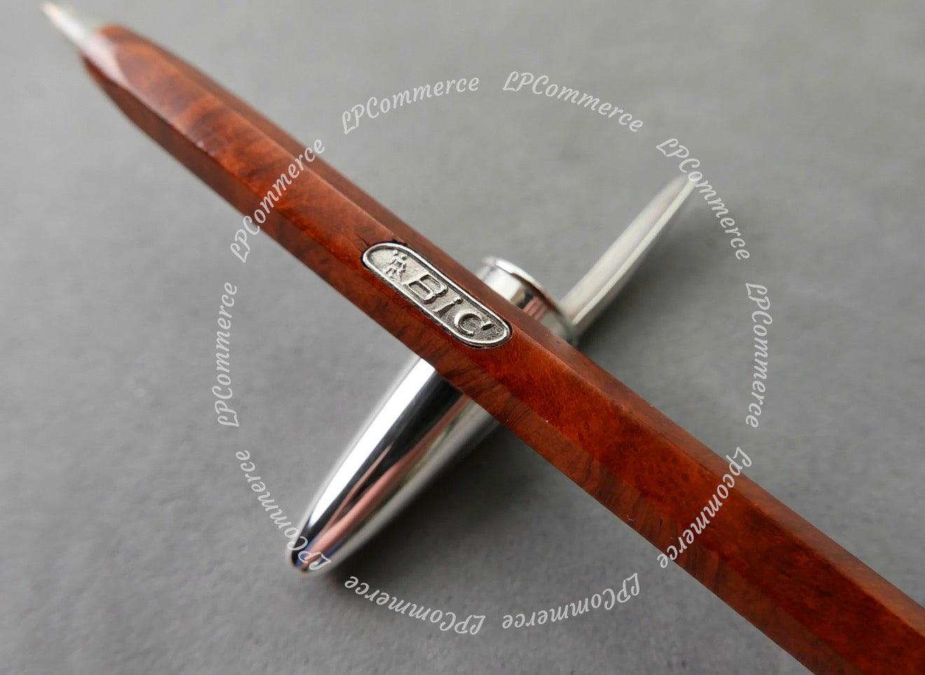 Penna Bic Argento massiccio 925% fusto in radica Ballpoint silver vintage root