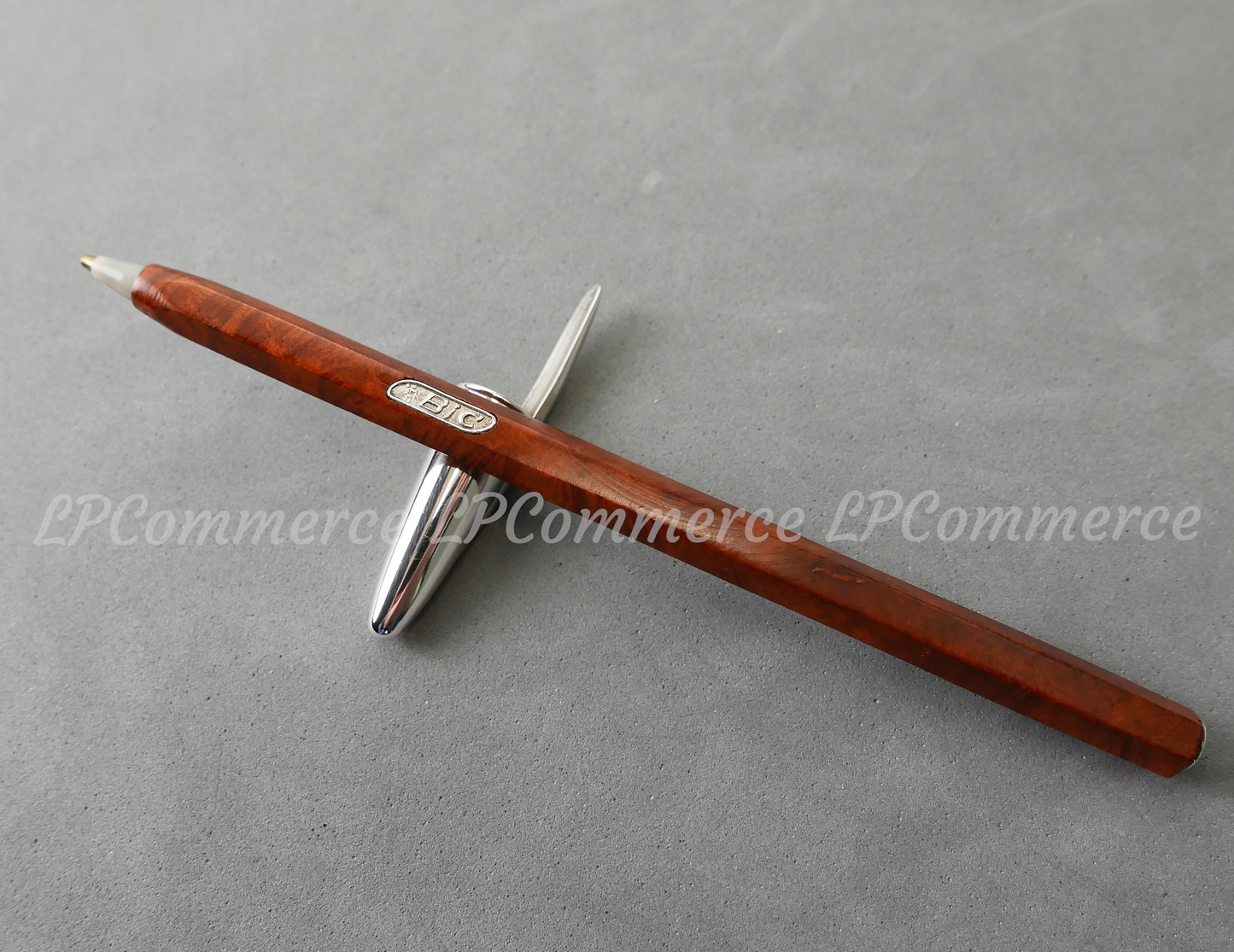 Penna Bic Argento massiccio 925% fusto in radica Ballpoint silver vintage root