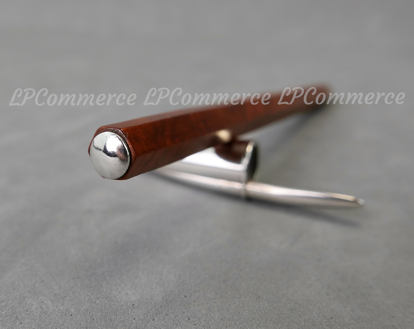 Penna Bic Argento massiccio 925% fusto in radica Ballpoint silver vintage root