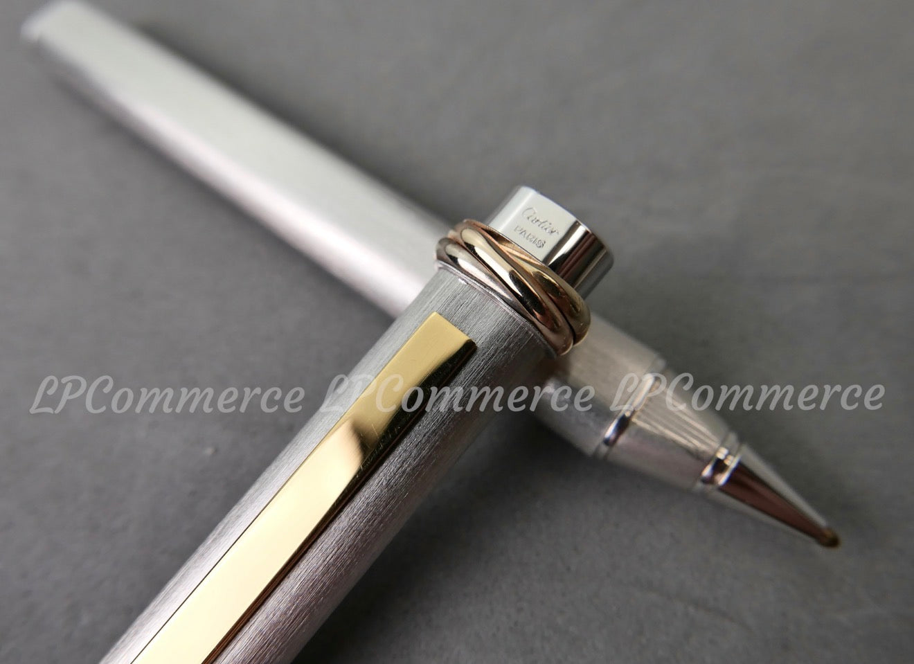 Penna Cartier Santos a sfera NOS Trinity Ballpoint pen vintage box silver