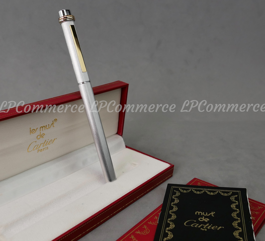 Penna Cartier Santos a sfera NOS Trinity Ballpoint pen vintage box silver