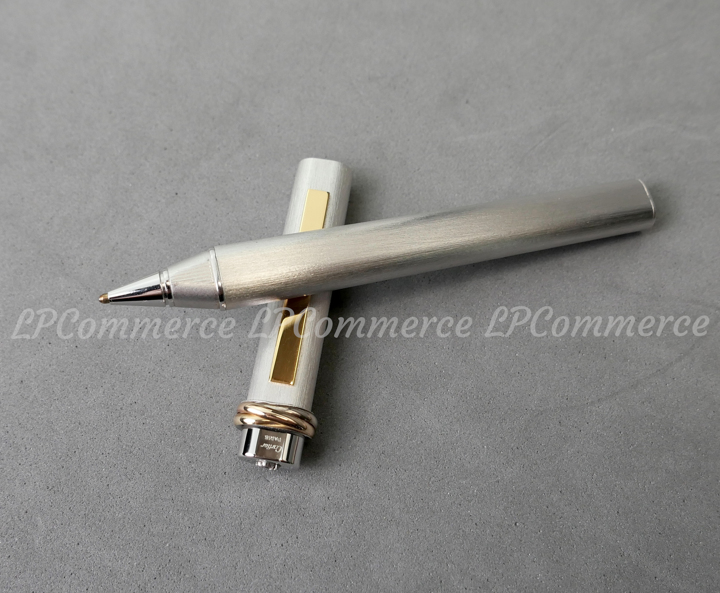 Penna Cartier Santos a sfera NOS Trinity Ballpoint pen vintage box silver