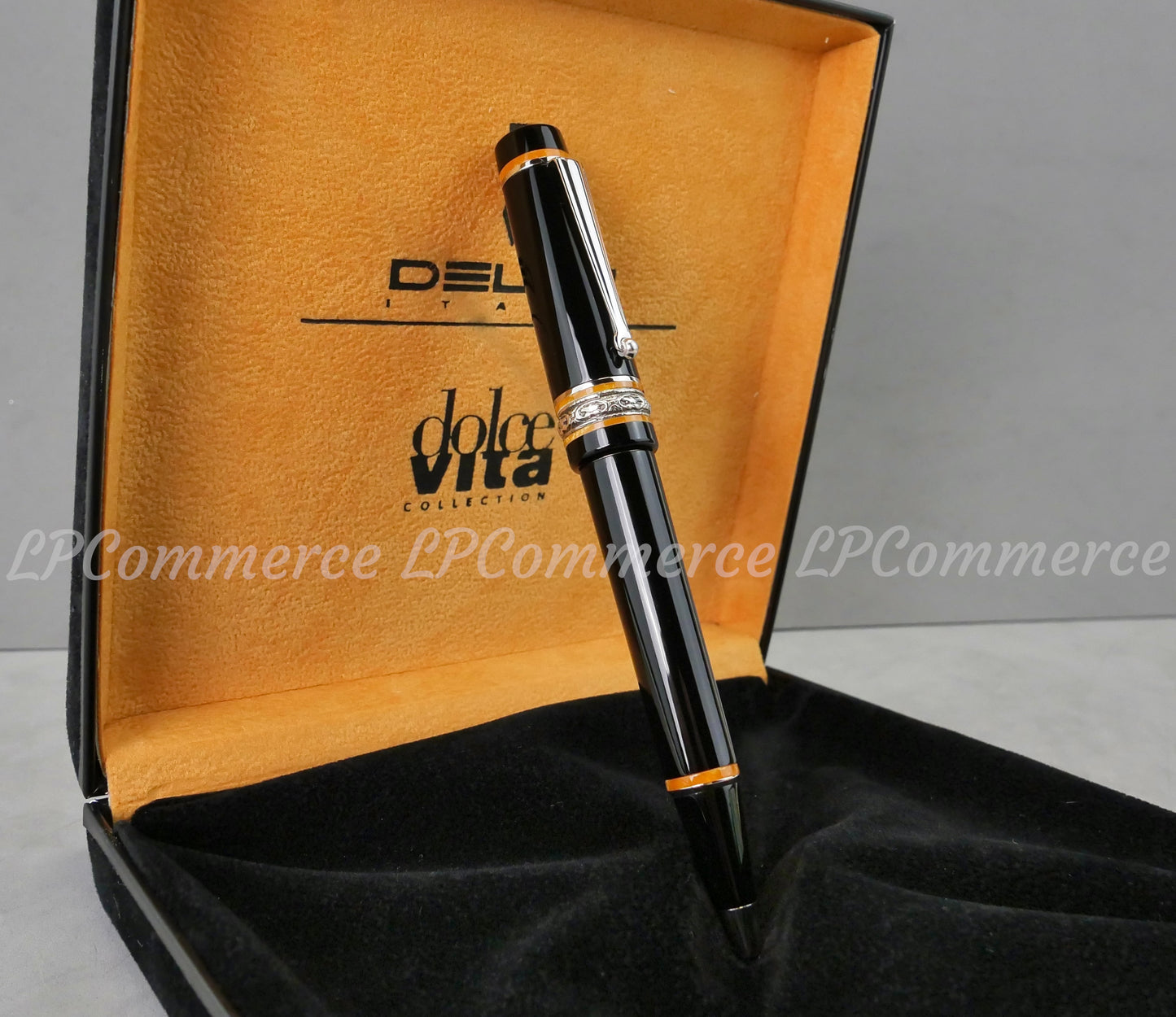 Penna sfera Delta Dolcevita Medium Soiree sfera Ballpoint pen NOS argento 925%