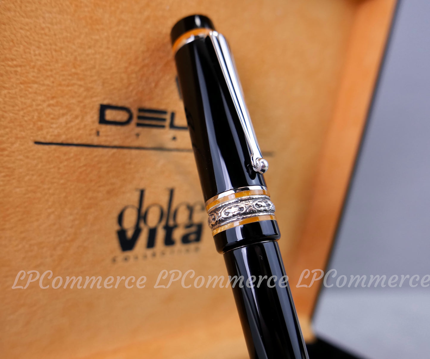 Penna sfera Delta Dolcevita Medium Soiree sfera Ballpoint pen NOS argento 925%
