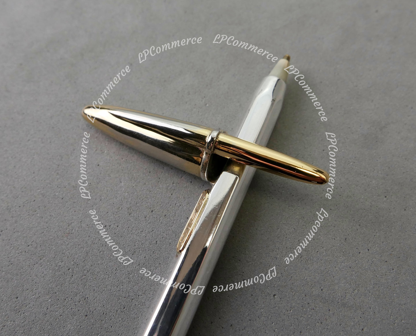 Penna Bic Argento Massiccio 925% NOS Ballpoint silver solid box vintage & gold