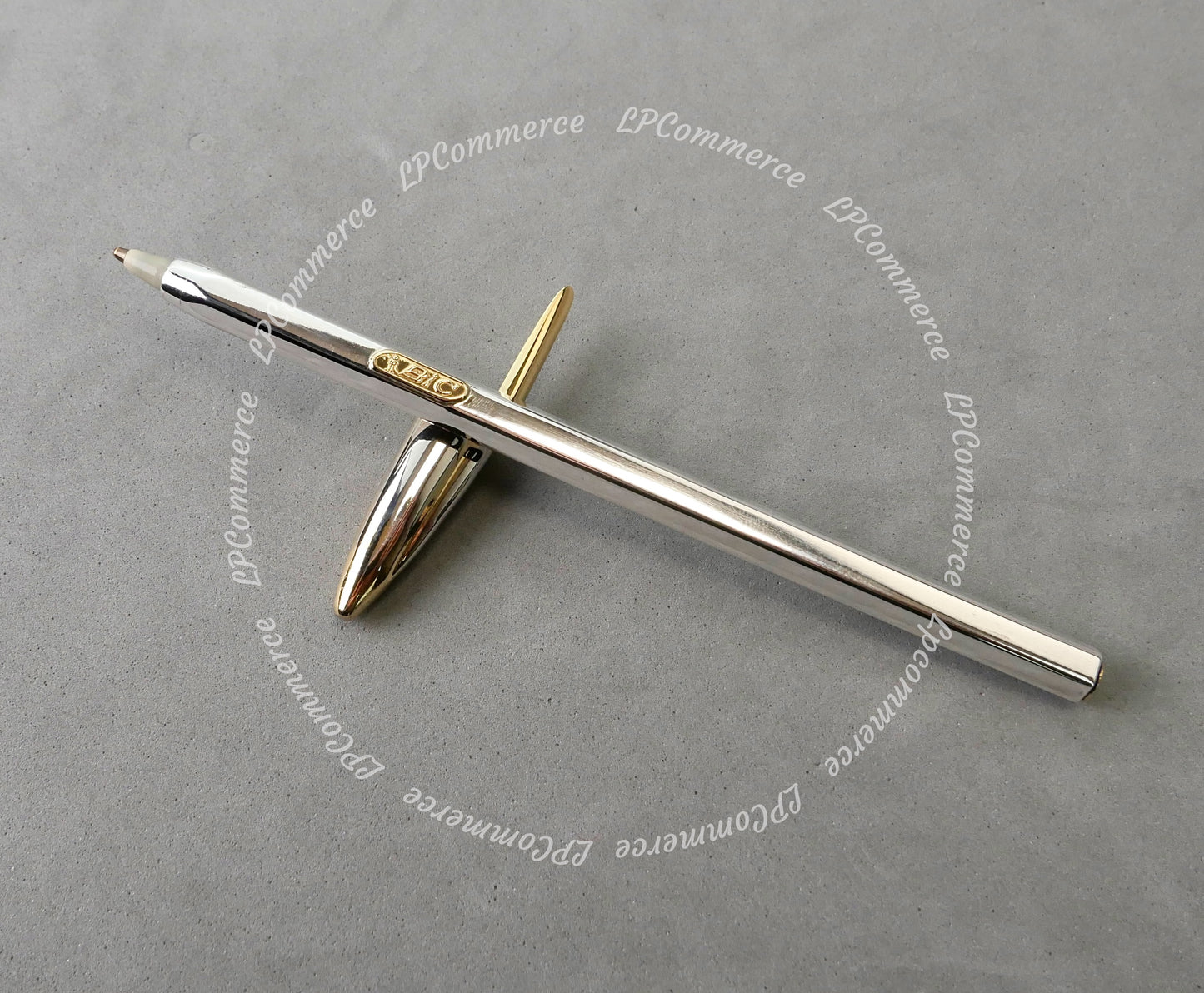 Penna Bic Argento Massiccio 925% NOS Ballpoint silver solid box vintage & gold