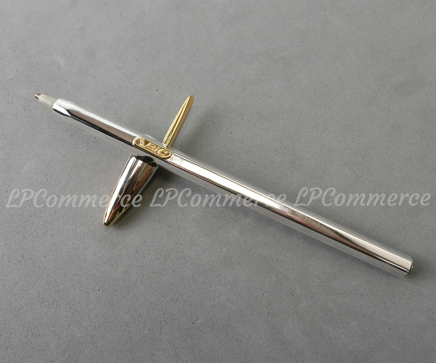 Penna Bic Argento Massiccio 925% NOS Ballpoint silver solid box vintage & gold