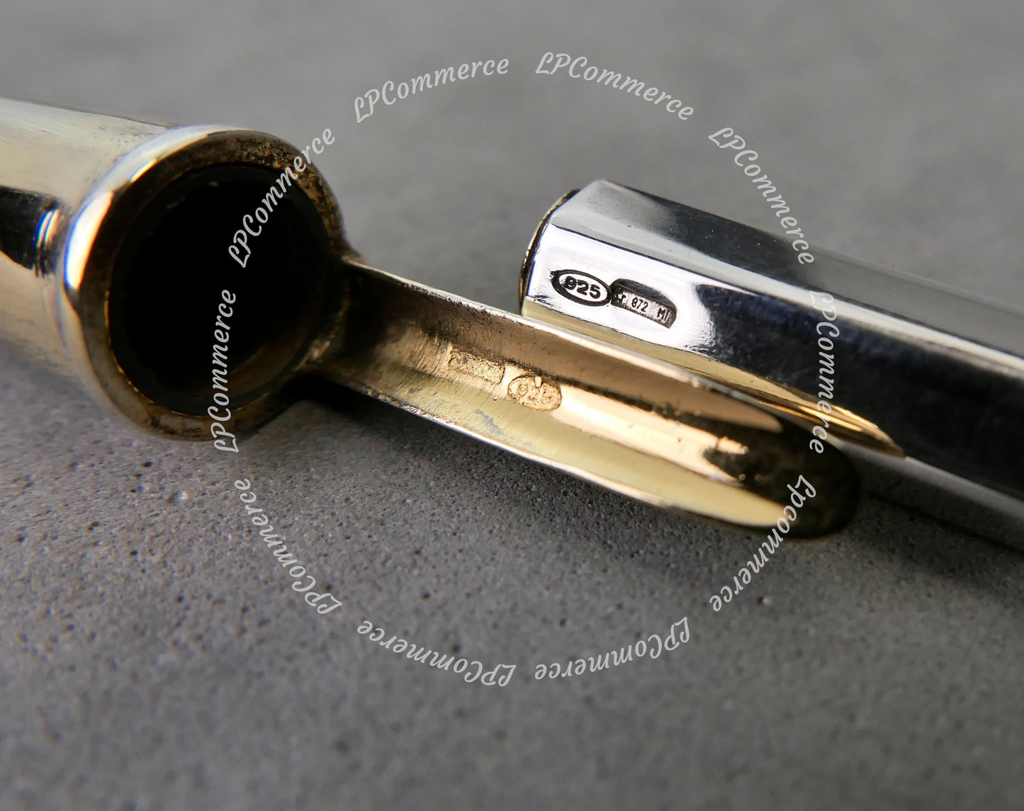 Penna Bic Argento Massiccio 925% NOS Ballpoint silver solid box vintage & gold